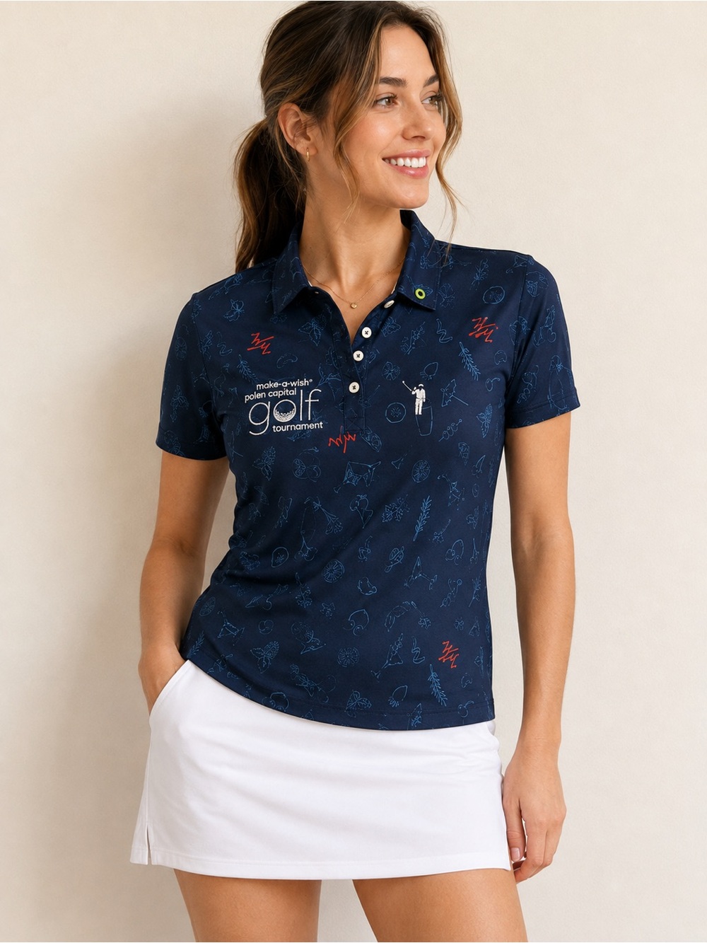 William Murray Women’s Golf Polo Small Make-A-Wish Polen Capital NWT Navy